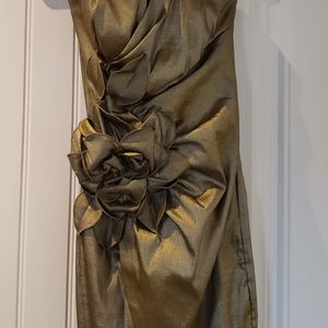 Jessica McClintock Strapless Dress, sage/moss color, Size 4, worn once